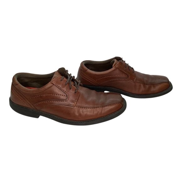 Rockport Style Leader 2 Bike Toe‎ Oxford Brown Leather Shoes Men's Size 10 M - Picture 3 of 7